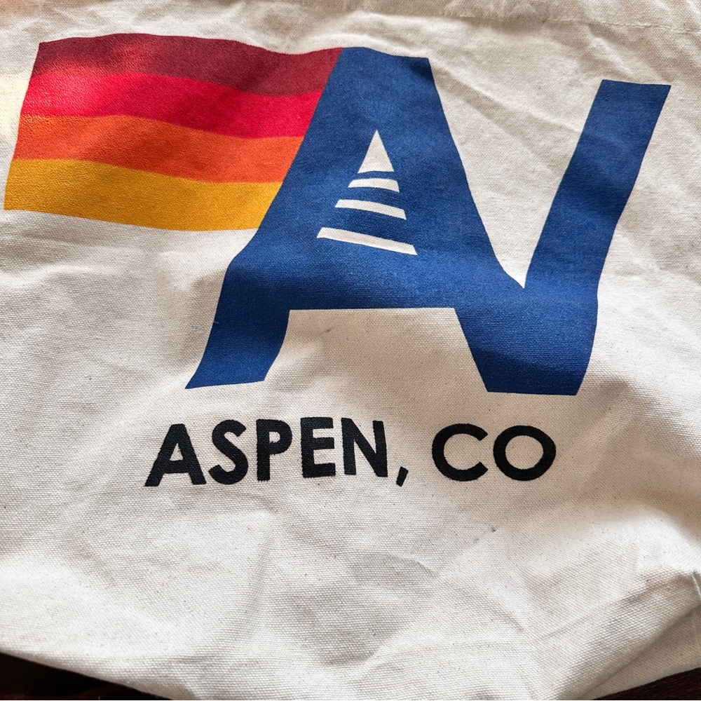 Aviator Nation Aspen Cream Tote bag with Blue and Red Accents - Picture 7 of 7